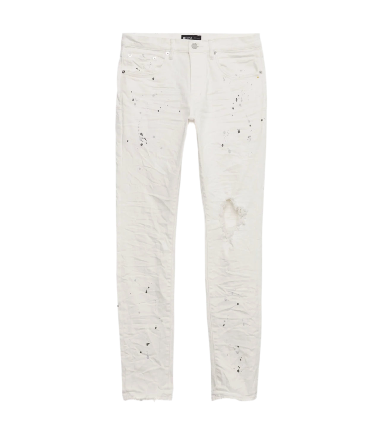 Purple Brand P001 Optic White Paint Blowout Jean