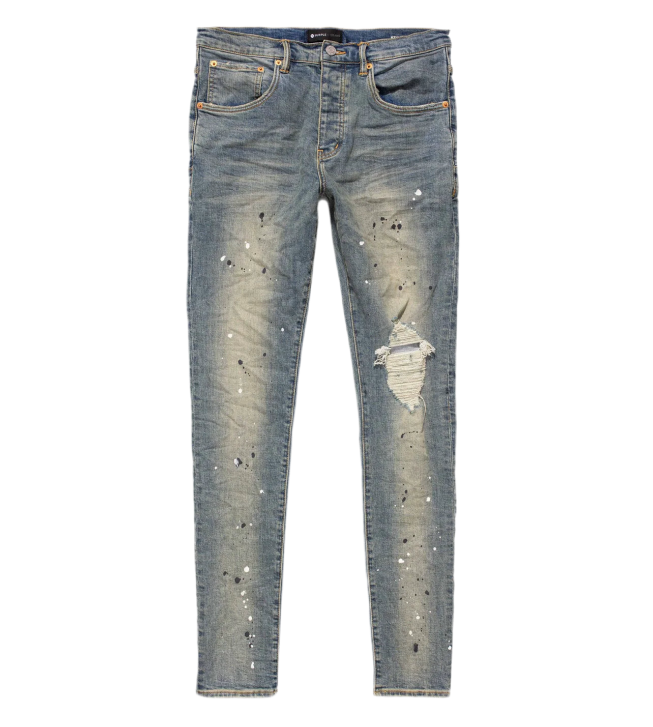 Purple Brand P002 Mid Indigo Destroy Paint Jean