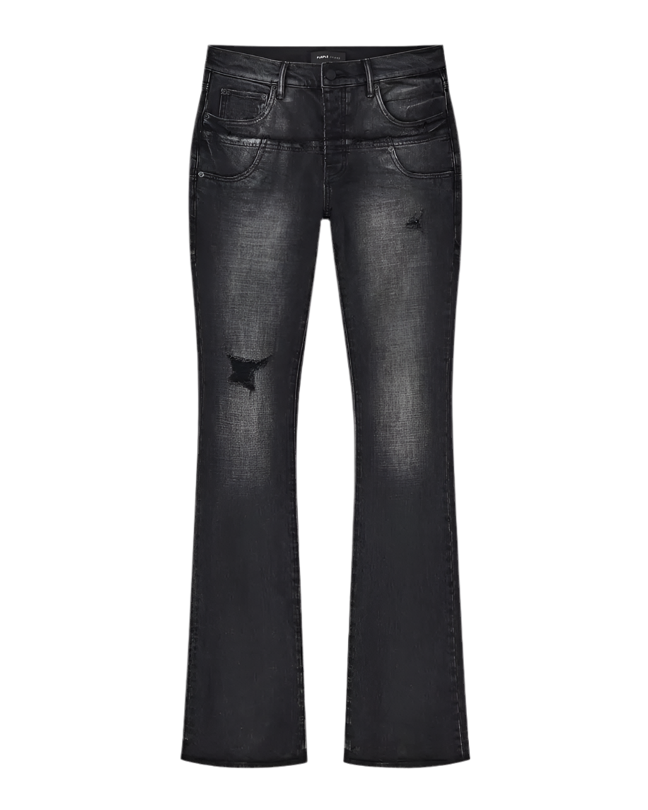 Purple P072 Flare Jean Double Waist