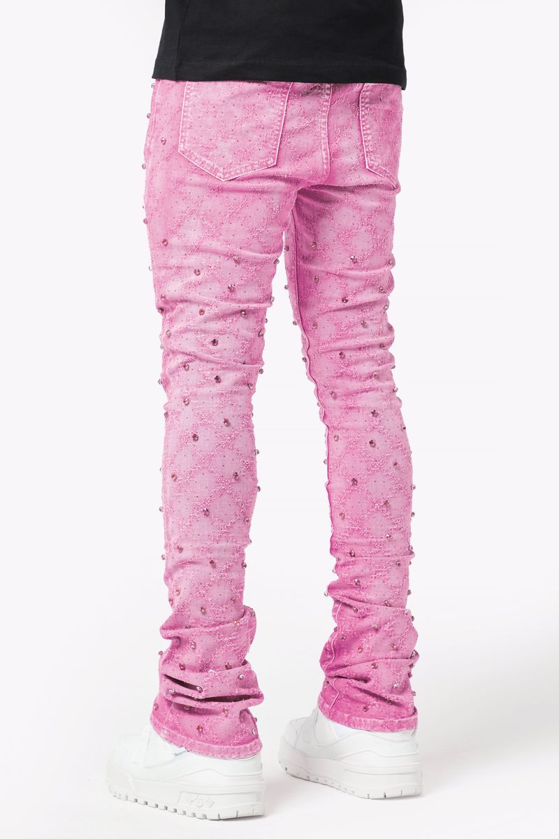 Vintage Pink Embellished Denim