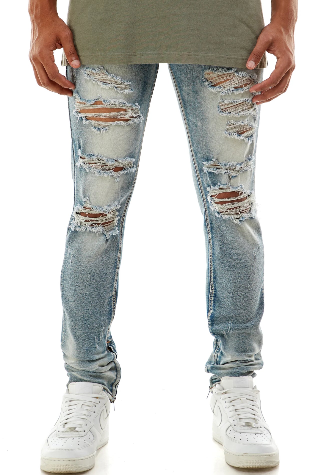 Distressed Ripped Denim Jeans