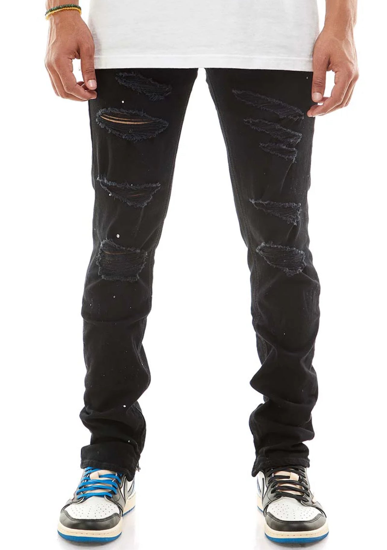 Splatter Destroyed Denim Jeans