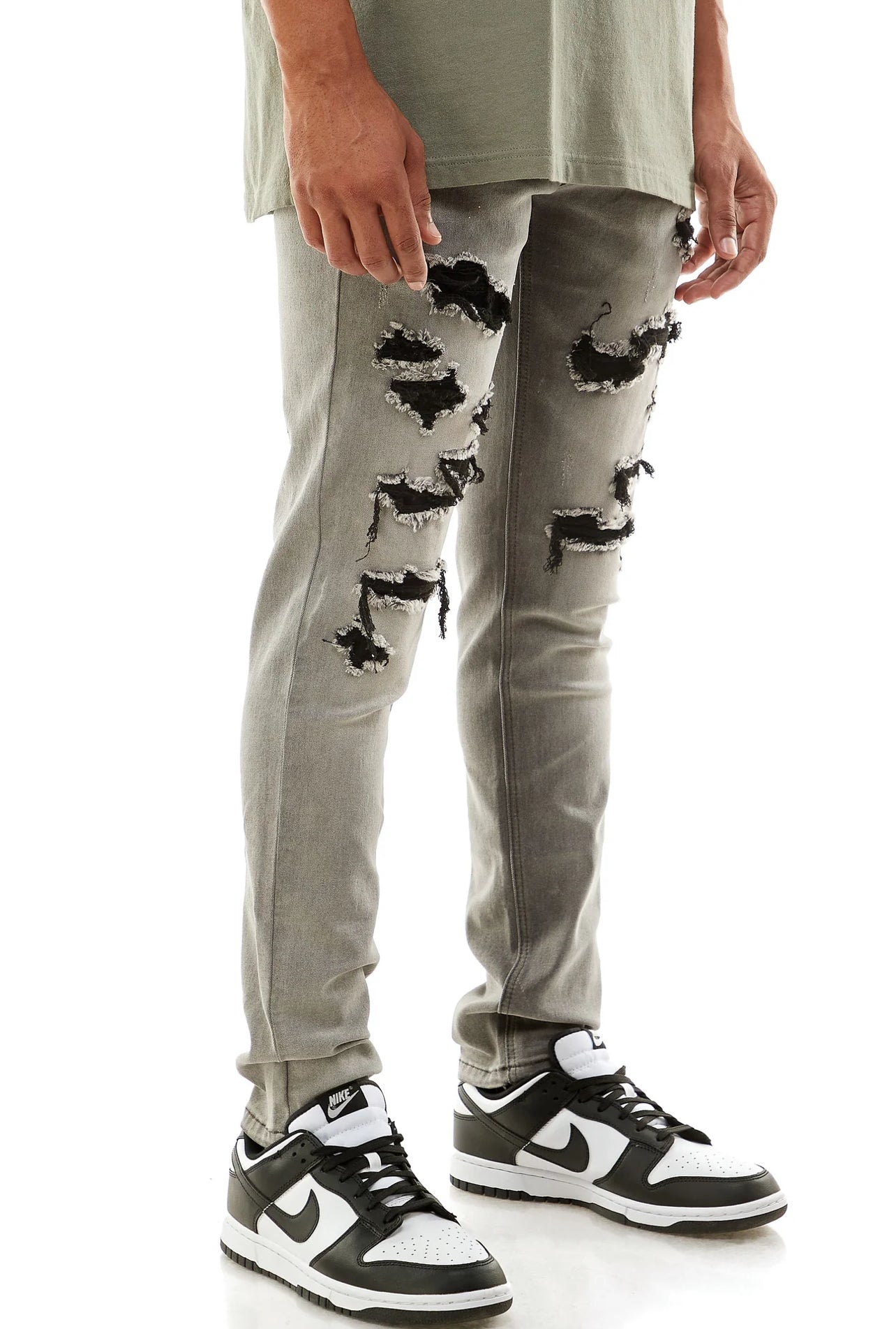Patched Denim Jeans