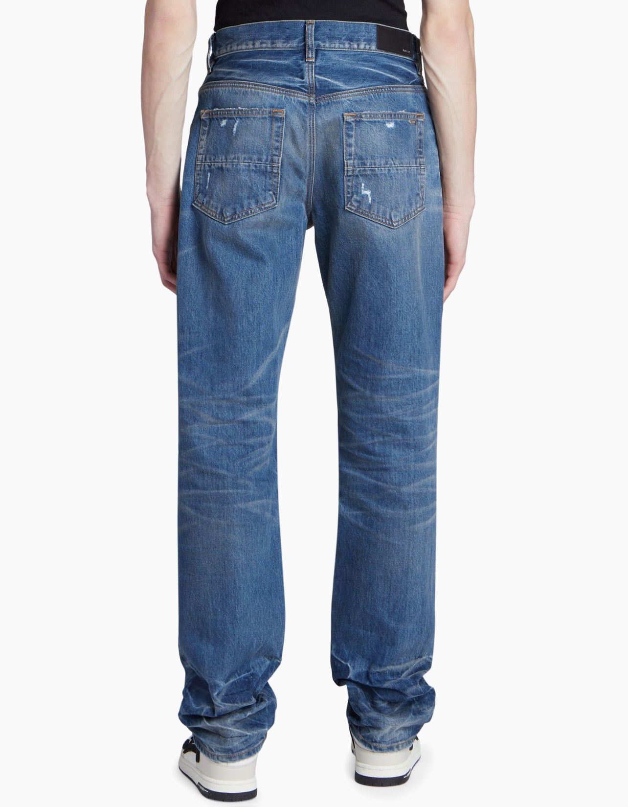 Amiri Fractured Straight Leg Jeans River Indigo