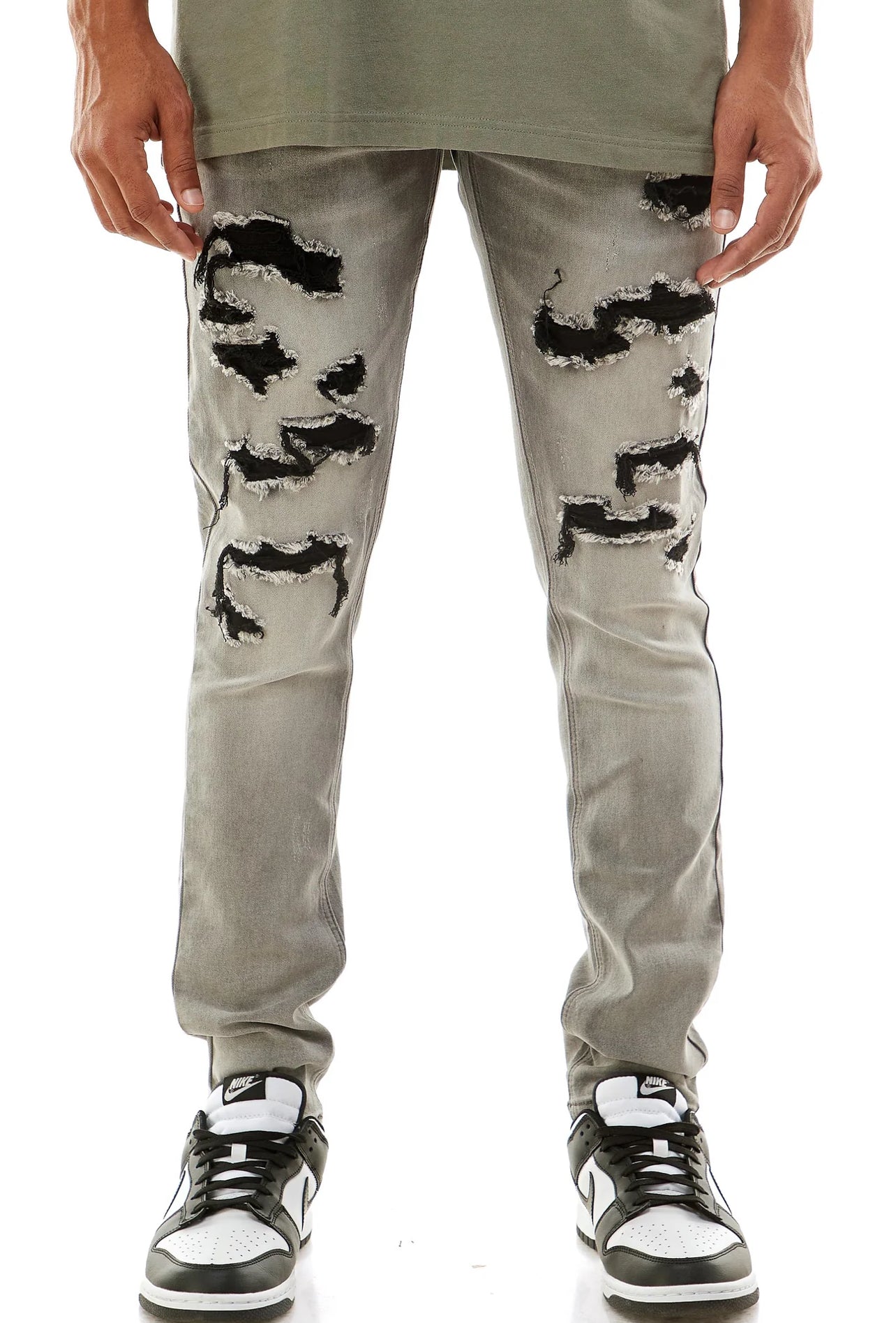 Patched Denim Jeans