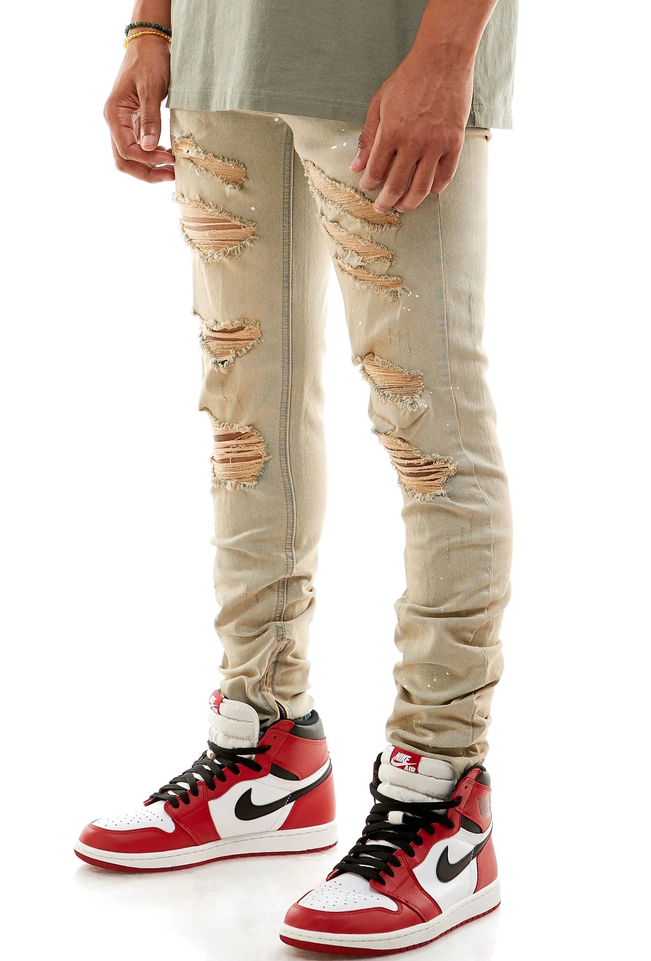 Splatter Destroyed Denim Jeans