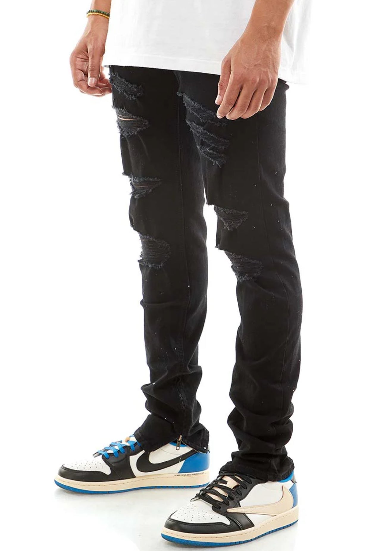 Splatter Destroyed Denim Jeans