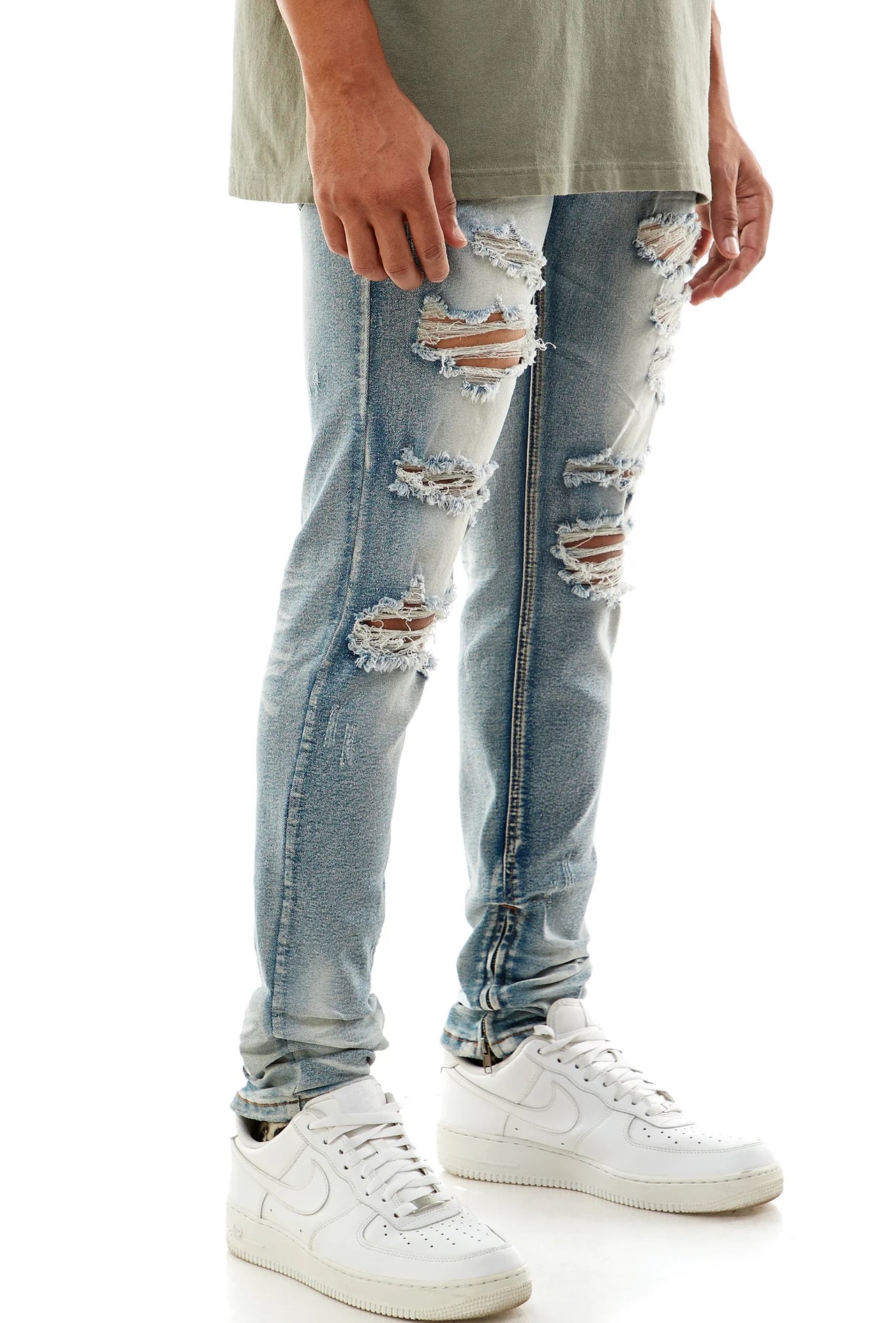 Distressed Ripped Denim Jeans
