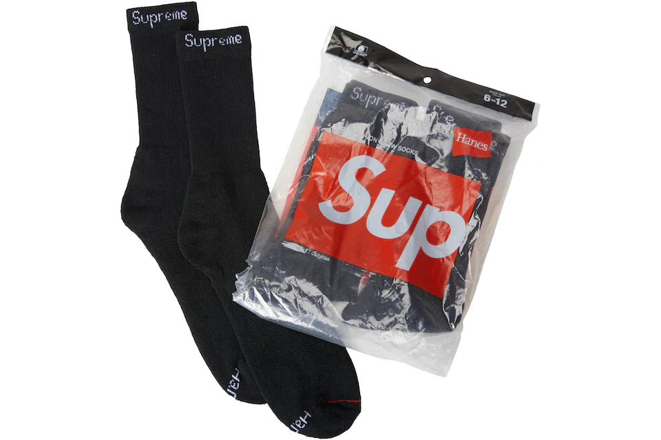 Supreme Socks Black 1 Pair