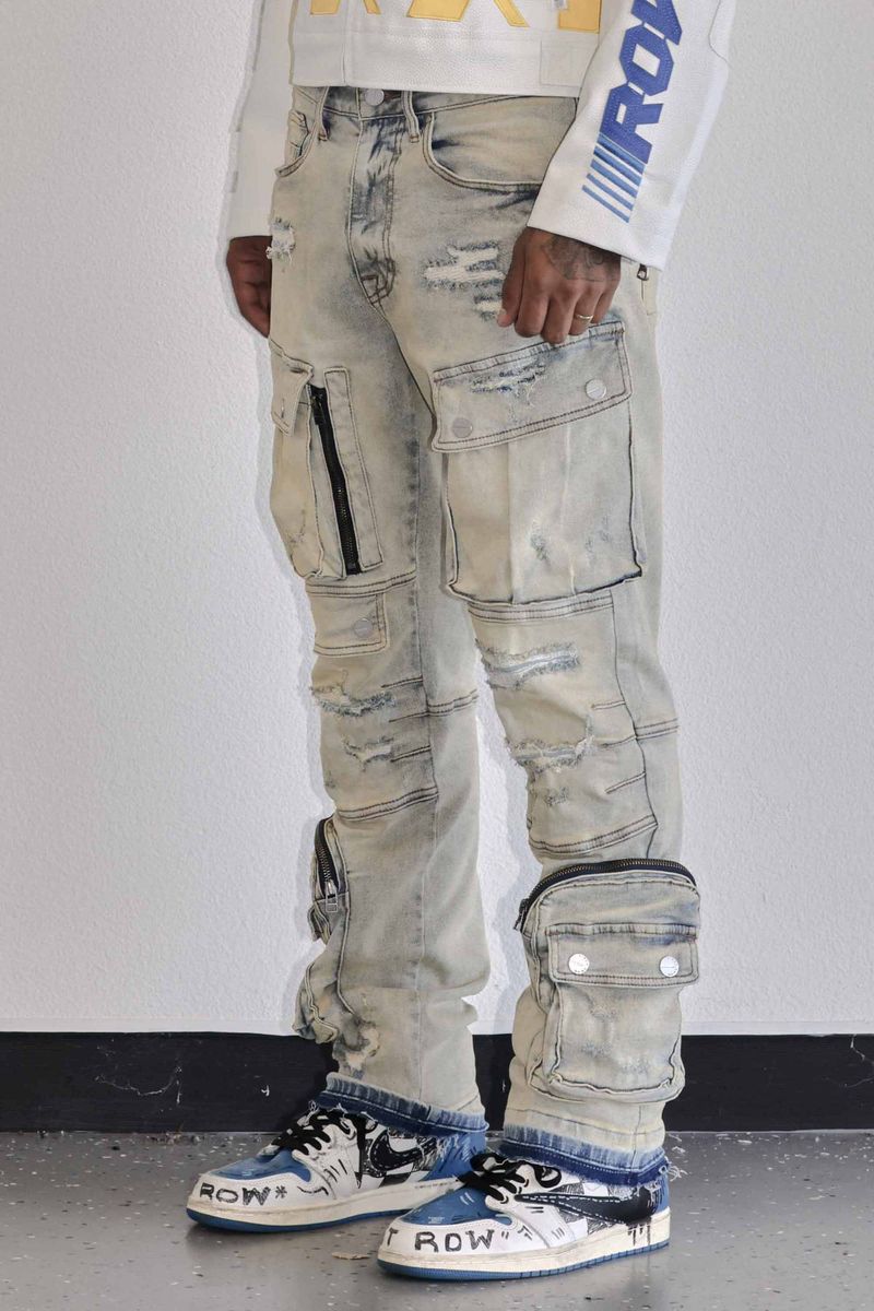 Utility Pocket Cargo Sharp Denim