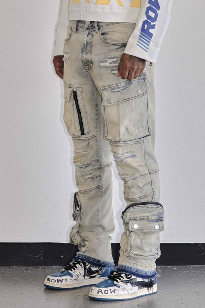 Utility Pocket Cargo Sharp Denim