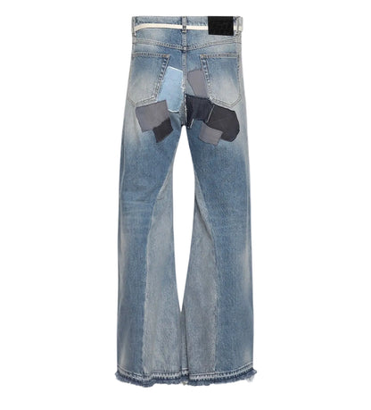 RRR123 Ripped Wide Legs Denim Jean