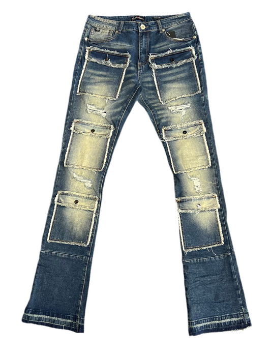 Cargo Stacked Denim Jean