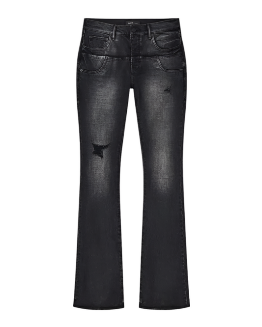 Purple P072 Flare Jean Double Waist