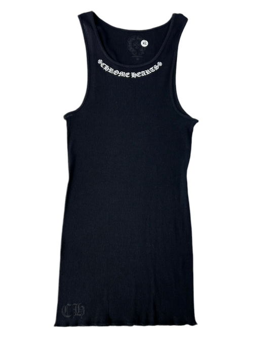 Chrome Hearts Scroll Neck Logo Tank Black