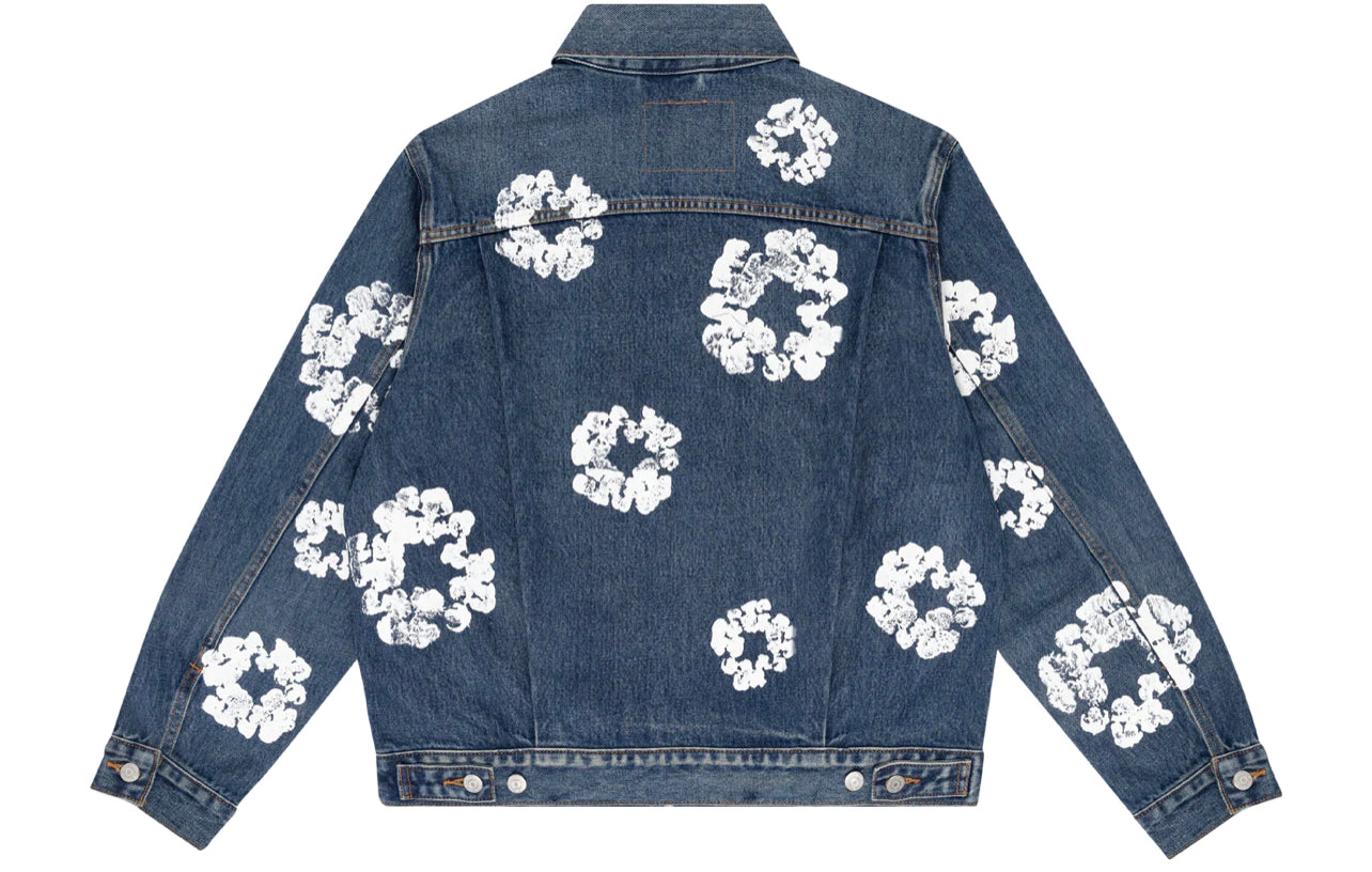 Denim Tears All Over Wreath Jacket Indigo