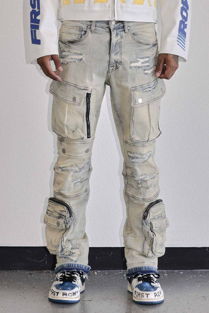 Utility Pocket Cargo Sharp Denim