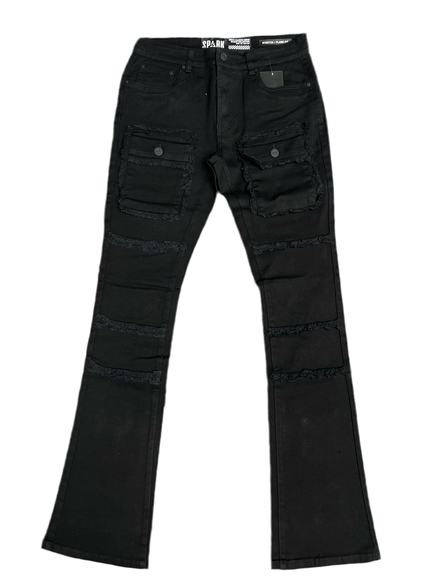 Stretch Cargo Flare Stacked Jean