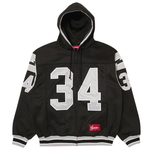 Supreme Football Zip Up Hooded Sweatshirt