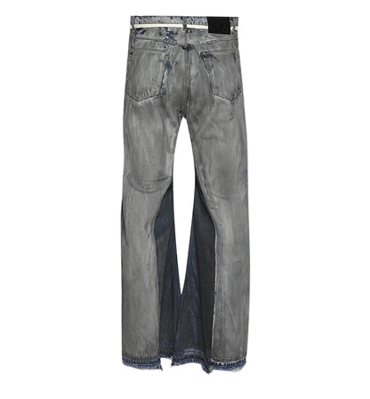 RRR123 Ripped Wide Legs Denim Jean