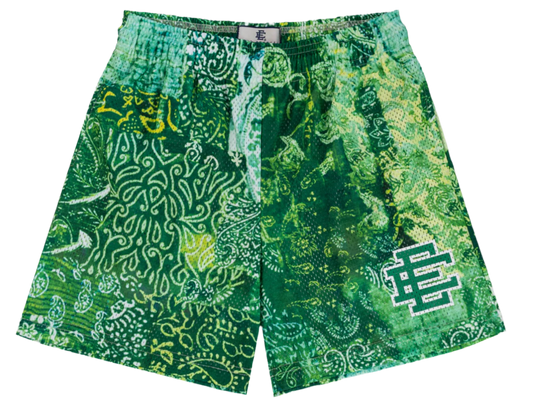 EE Basic Shorts Green Paisley