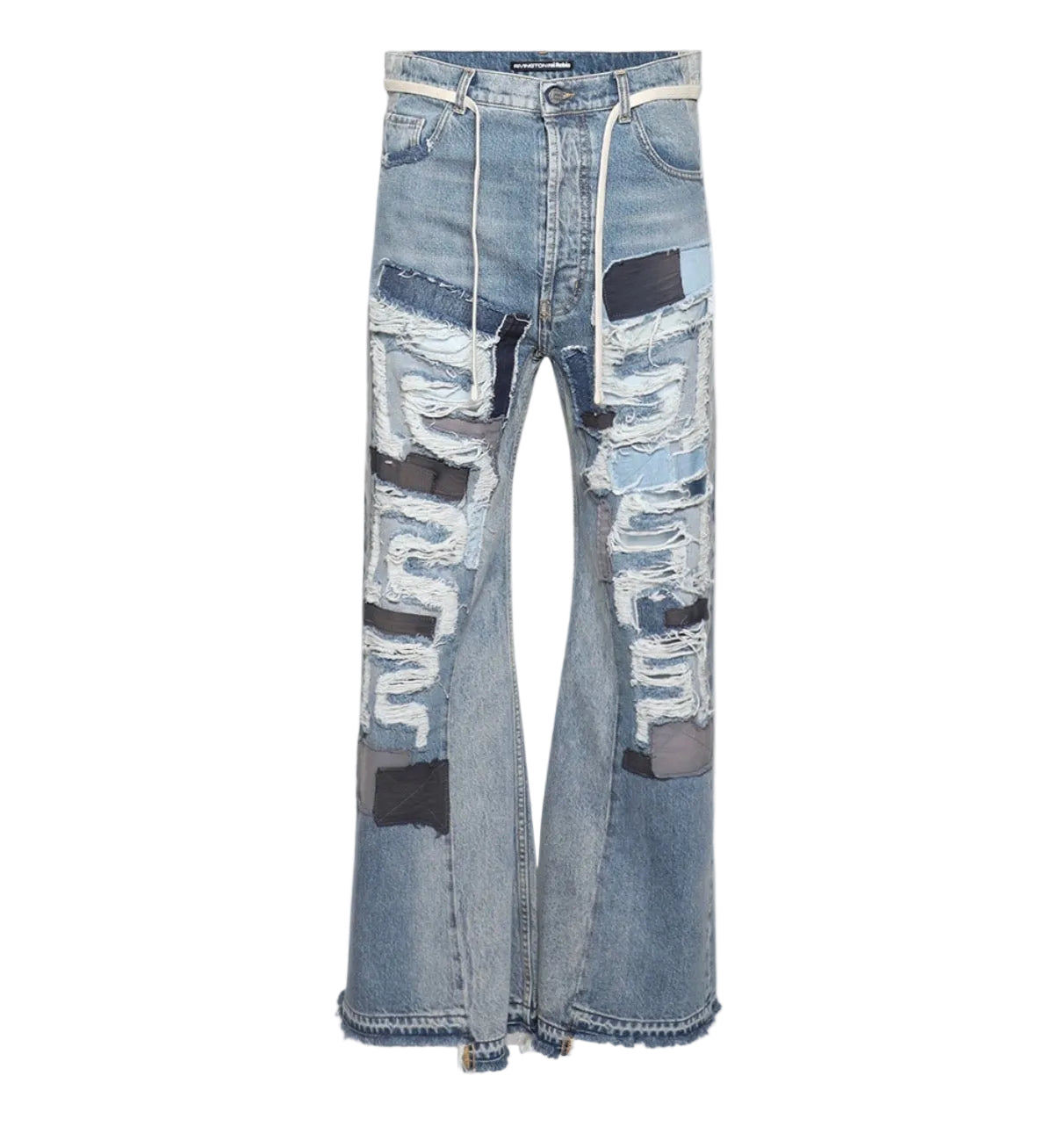 RRR123 Ripped Wide Legs Denim Jean