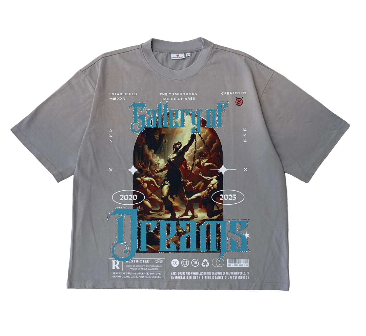 GOD tee Grey Blue
