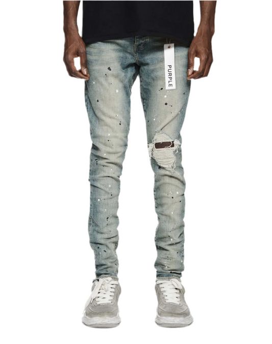 Purple Brand P002 Mid Indigo Destroy Paint Jean