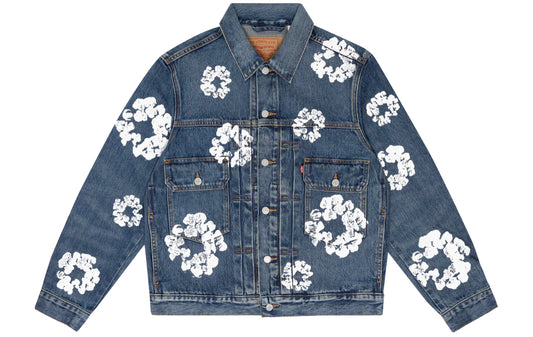 Denim Tears All Over Wreath Jacket Indigo