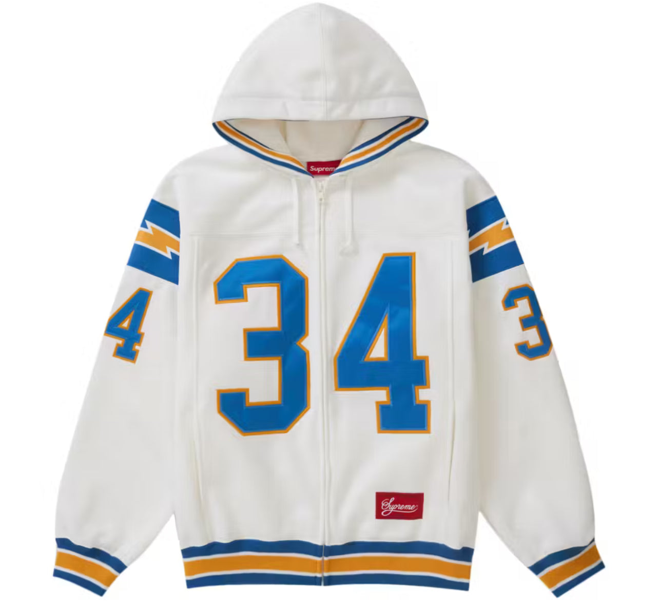 Supreme Football Zip Up Hooded Sweatshirt