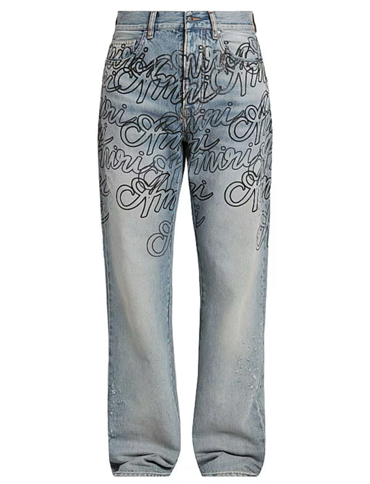 Amiri Logo Script Denim Jeans
