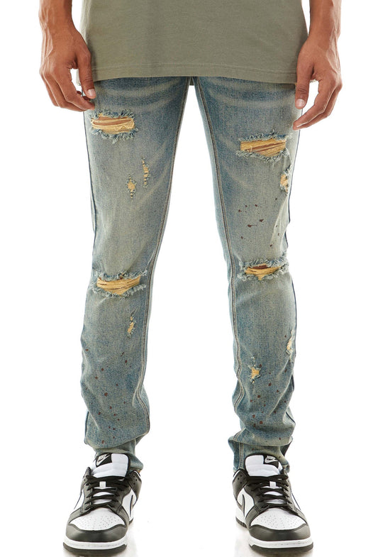 Splatter Ripped Denim Jeans