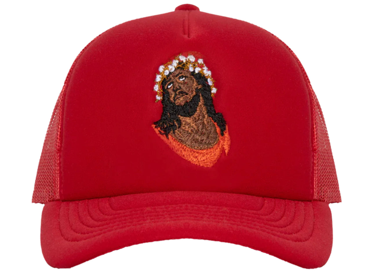 Denim Tears Crown Trucker Red Hat