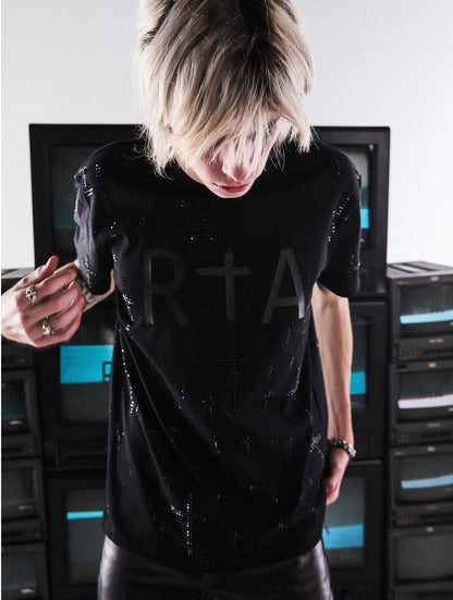 RTA Liam Black Crystals Tee