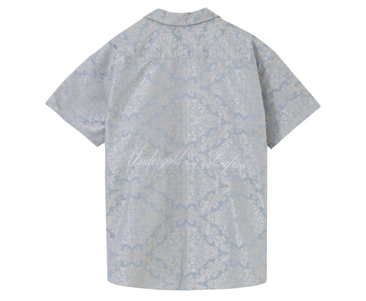 Riviera Jacquard Short Sleeve Shirt Sky Blue