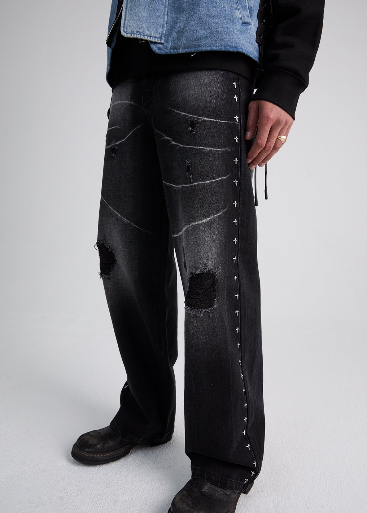 RTA Franco Smokestack Cross Denim Jean