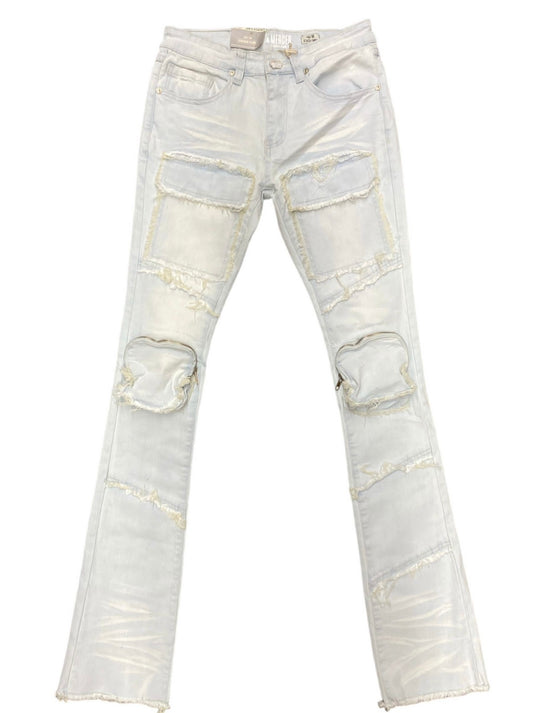 Cargo Stacked Flare Denim Jean