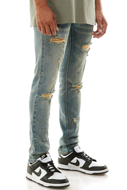 Splatter Ripped Denim Jeans