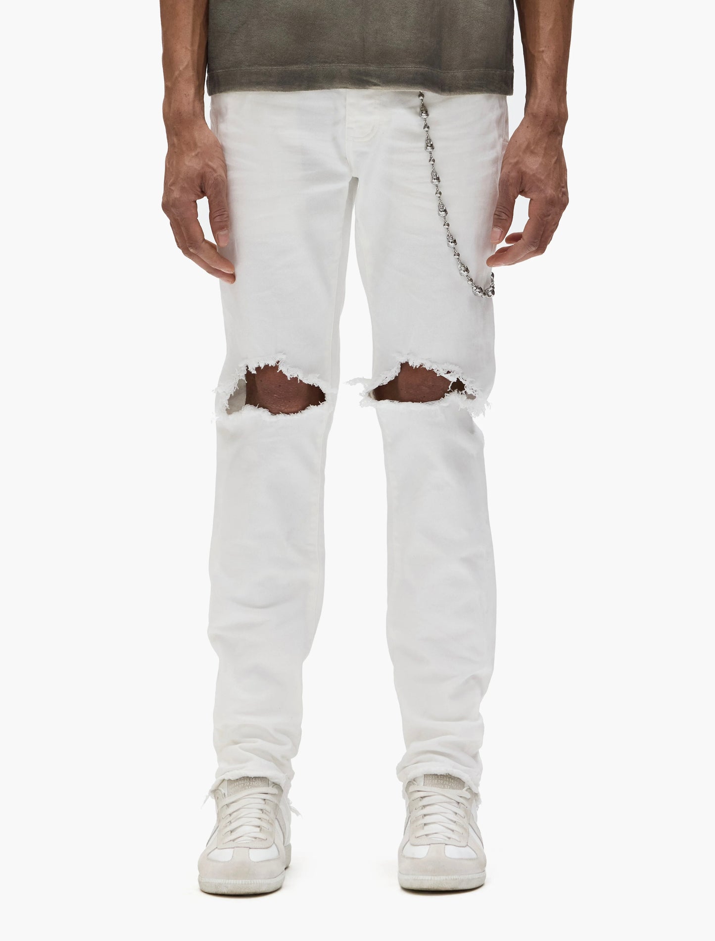Purple Brand P001 Distressed White Jean