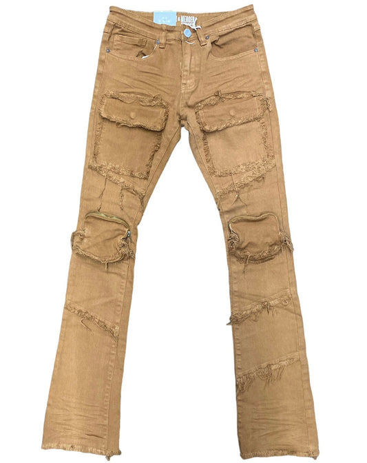 Cargo Stacked Flare Denim Jean