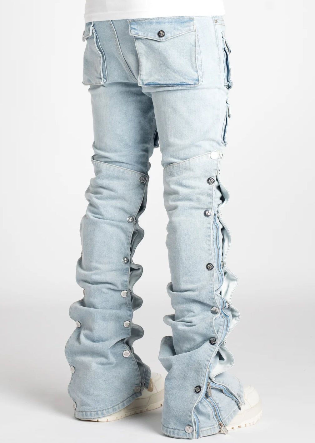 Aqua Blue Pockets Premium Denim