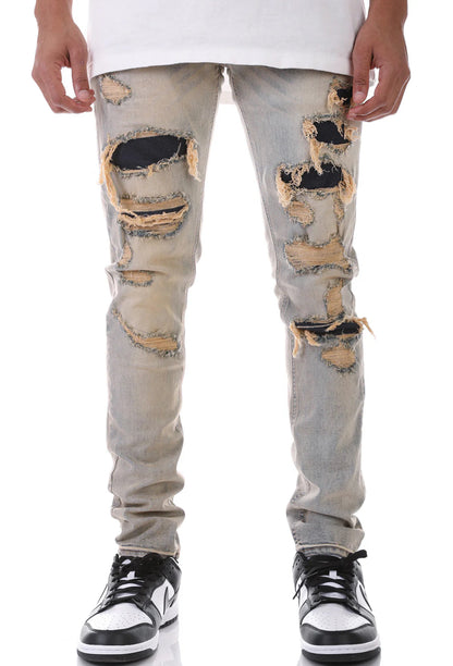Patched Ripped Denim Jeans