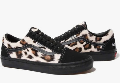 Supreme x Vans Leopard Old Skool Black