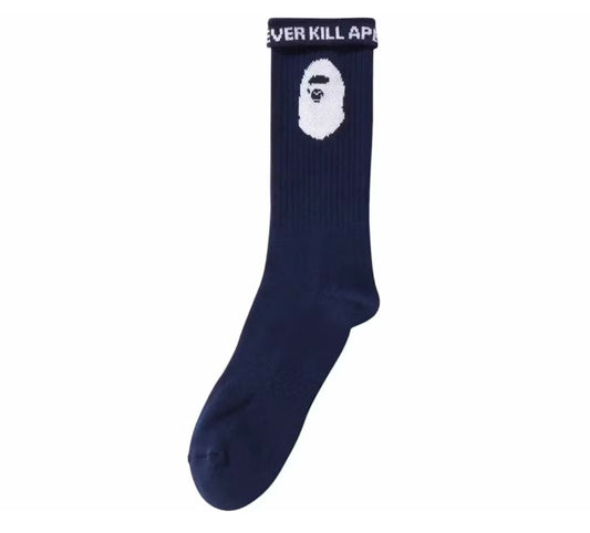 Bape Logo Socks Navy