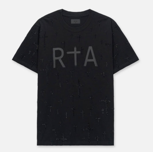 RTA Liam Black Crystals Tee