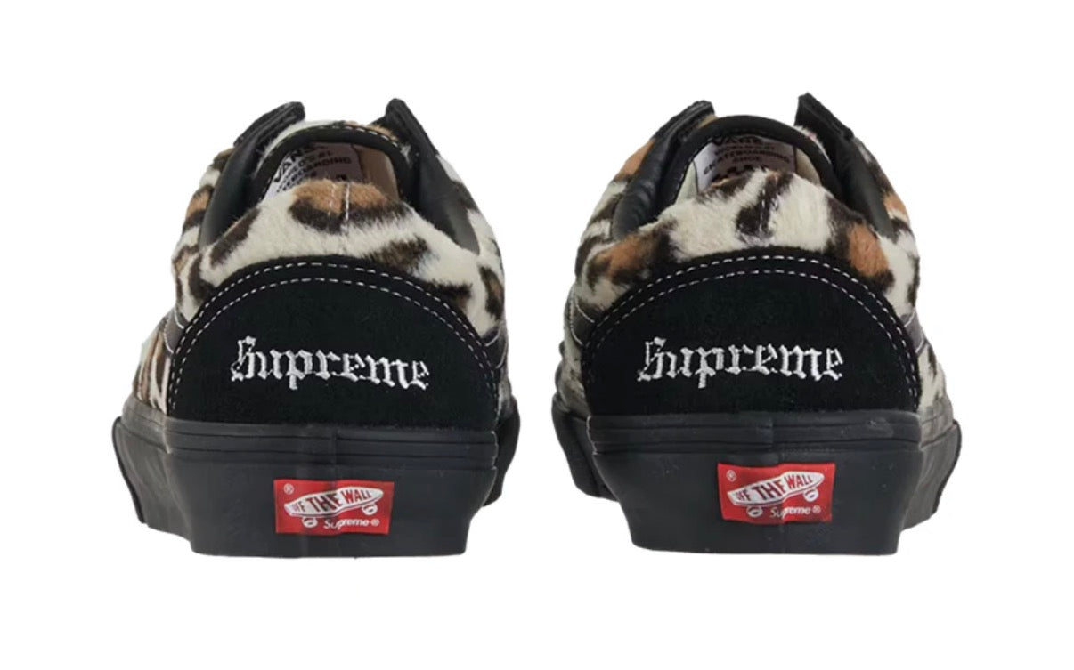 Supreme x Vans Leopard Old Skool Black