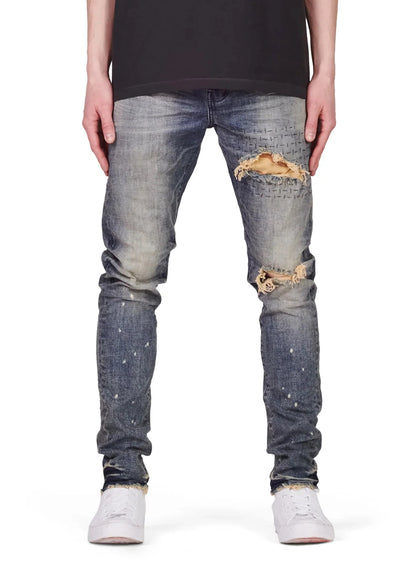 Purple Brand P001 Camo Patch Indigo Denim
