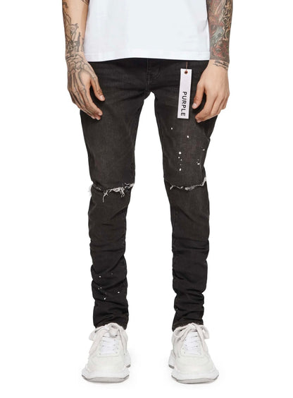 Purple Brand P001 Black Overspray Denim