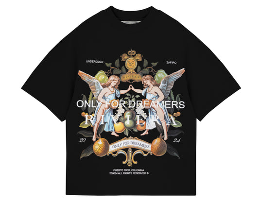 Riviera Fruit Angels Boxy Tshirt Black