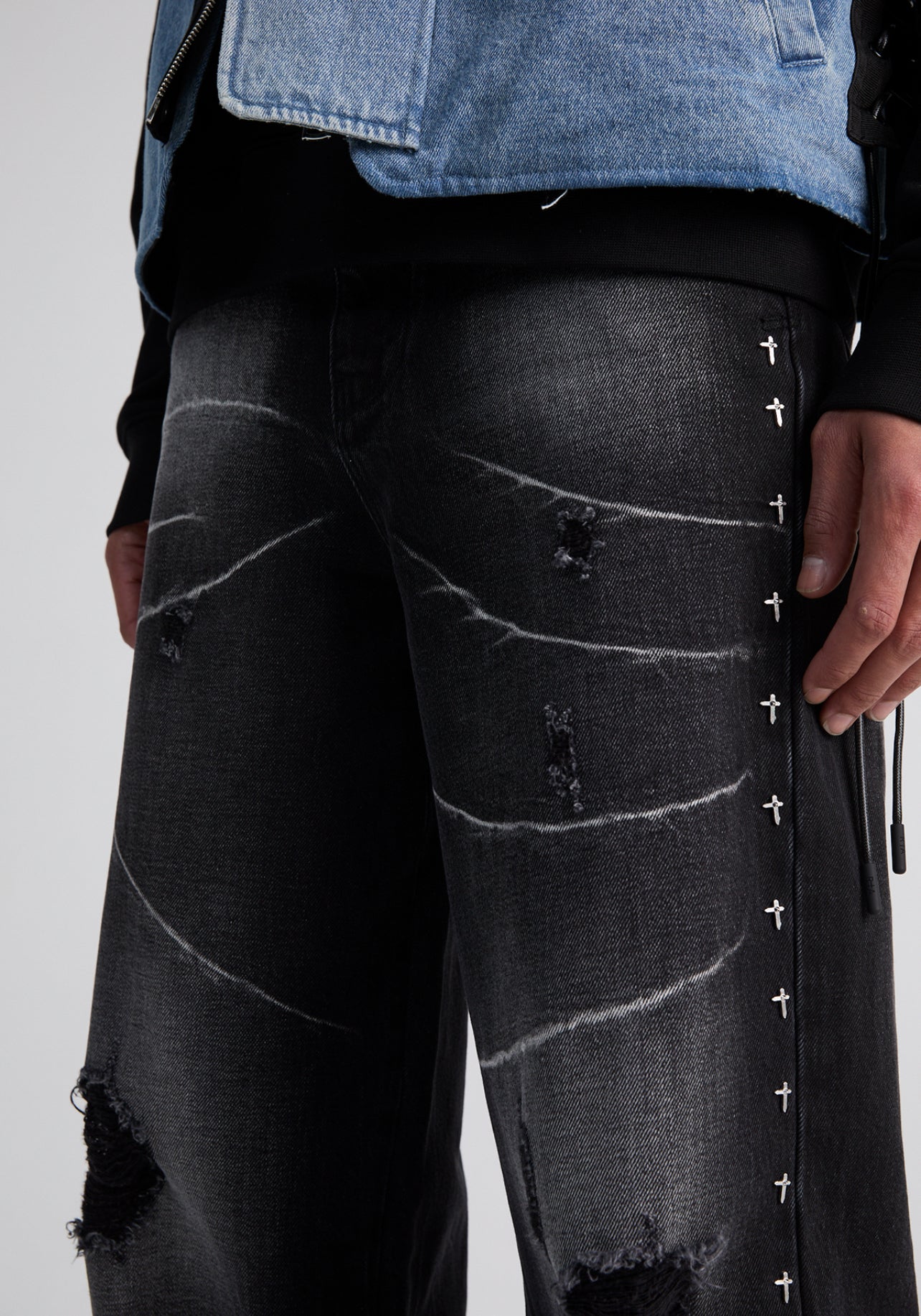 RTA Franco Smokestack Cross Denim Jean